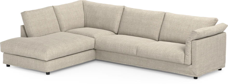 Cherrie - 3-sits soffa med divan vänster, med kappa - Beige