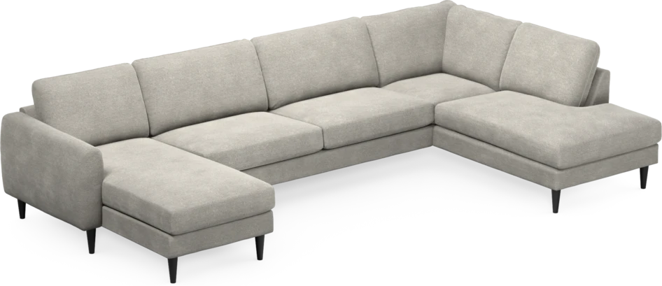 Bridge - 3-sits soffa med schäslong vänster och divan höger - Grå