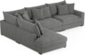 Rossi - 3-sits soffa med divan vänster - Grå