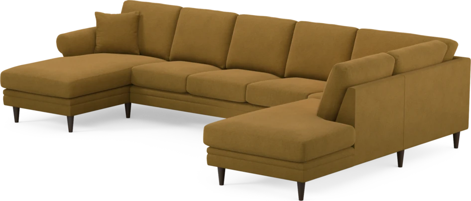 Eden - 3-sits soffa med schäslong vänster och divan höger - Gul