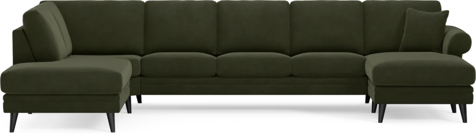 Eden - 3-sits soffa med divan vänster och schäslong höger - Grön