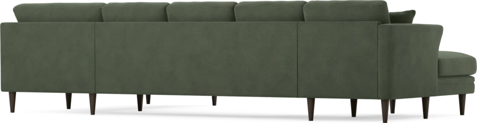 Eden - 3-sits soffa med schäslong vänster och divan höger - Grön