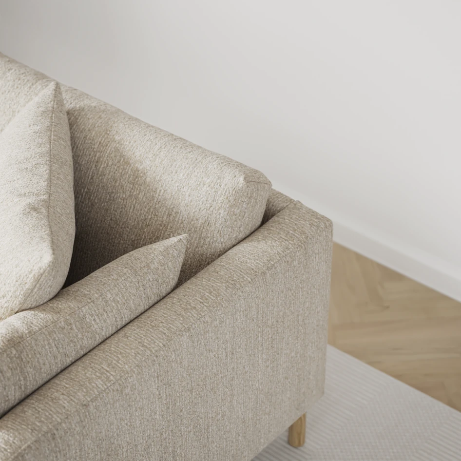 Harper - 3-sits soffa, hel dyna - Beige