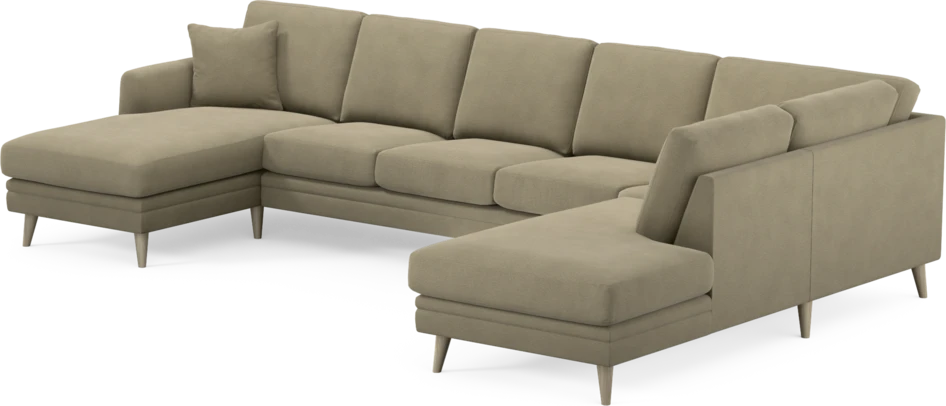 Eden - 3-sits soffa med schäslong vänster och divan höger - Beige
