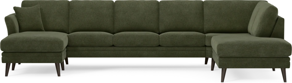 Eden - 3-sits soffa med schäslong vänster och divan höger - Grön