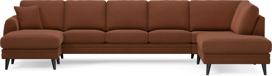 Eden - 3-sits soffa med schäslong vänster och divan höger - Orange