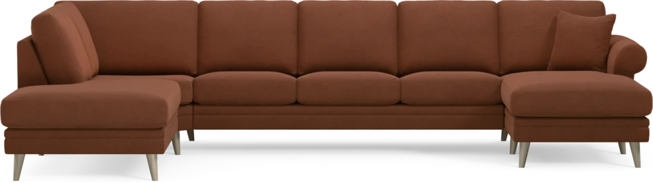 Eden - 3-sits soffa med divan vänster och schäslong höger - Orange