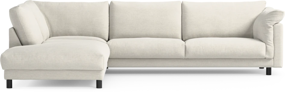 Cherrie - 3-sits soffa med divan vänster, fast klädsel - Vit