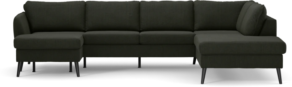 County - 3-sits soffa med schäslong vänster och divan höger - Grön
