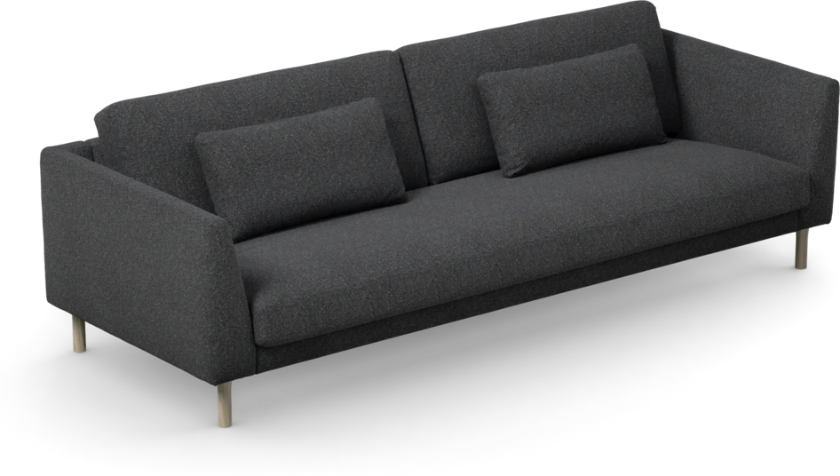 Willow - 4-sits soffa, hel dyna, fast klädsel - Grå