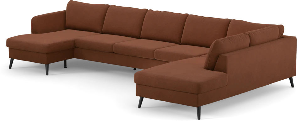 County - 4-sits soffa med schäslong vänster och divan höger - Orange