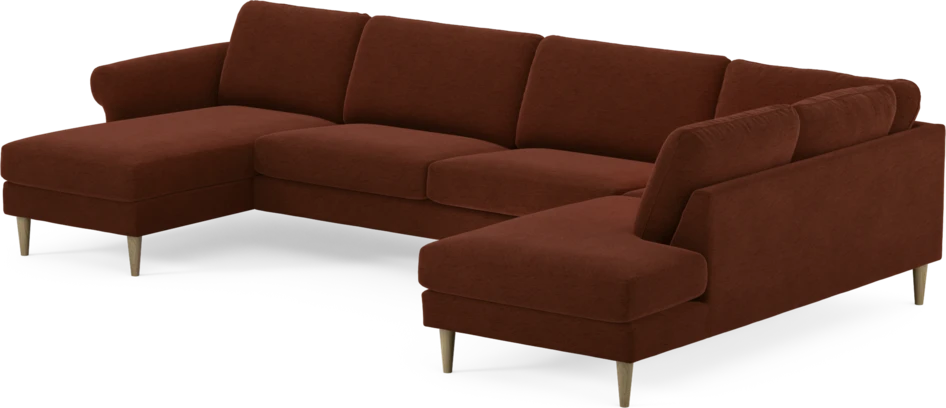 Bridge - 3-sits soffa med schäslong vänster och divan höger - Orange