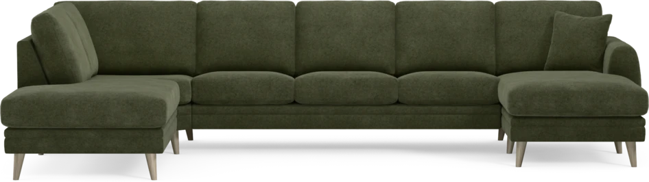 Eden - 3-sits soffa med divan vänster och schäslong höger - Grön