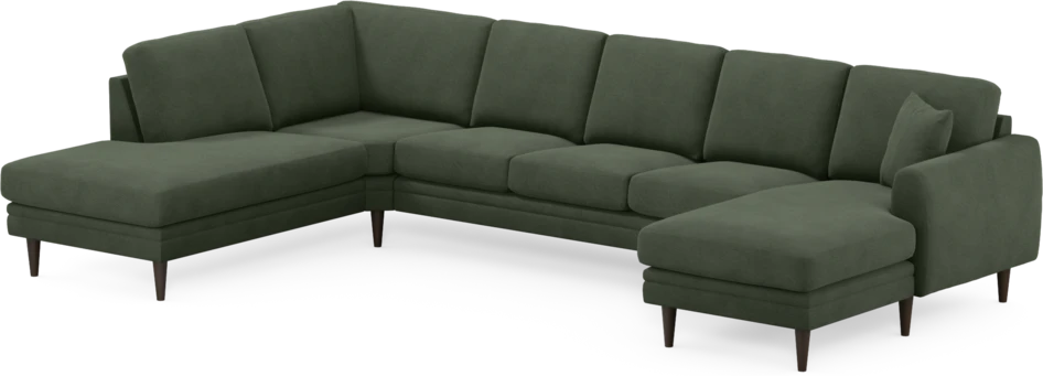 Eden - 3-sits soffa med divan vänster och schäslong höger - Grön