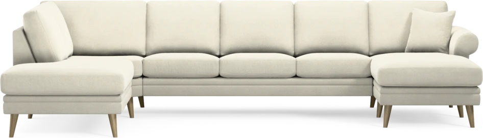 Eden - 3-sits soffa med divan vänster och schäslong höger - Vit