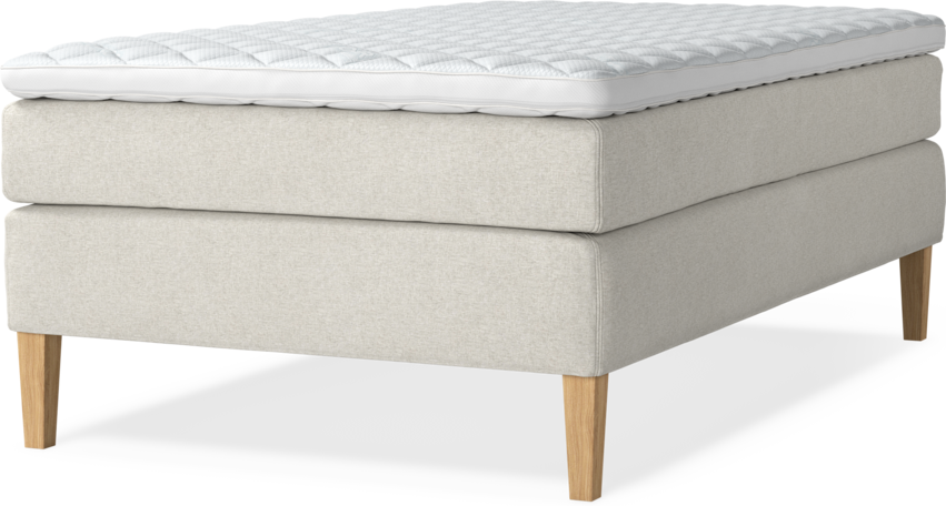 Delux Sense - Kontinentalsäng, enkelsäng 120 cm med bäddmadrass - Beige