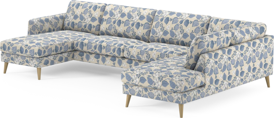 Bridge - 3-sits soffa med schäslong vänster och divan höger - Blå