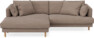 Harper - 4-sits med schäslong XL vänster - Brun