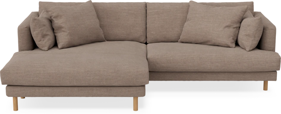 Harper - 4-sits med schäslong XL vänster - Brun