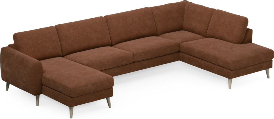 Bridge - 3-sits soffa med schäslong vänster och divan höger - Orange