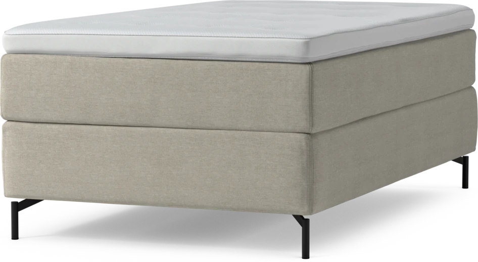 Delux Exclusive - Kontinentalsäng, enkelsäng 120 cm med bäddmadrass och sängben - Beige