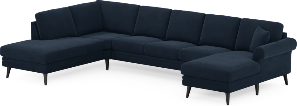Eden - 3-sits soffa med divan vänster och schäslong höger - Blå