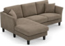 Eden - 2-sits soffa med schäslong - Brun