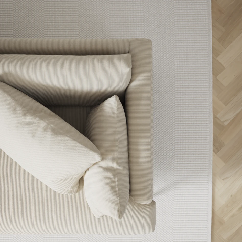 Harper - 3-sits soffa, hel dyna - Vit
