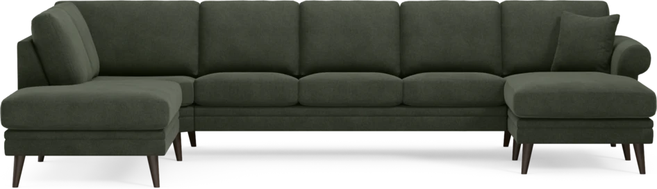 Eden - 3-sits soffa med divan vänster och schäslong höger - Grön