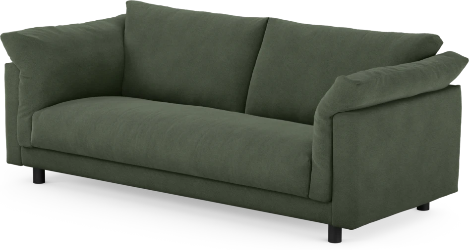 Cherrie - 2,5-sits soffa, hel dyna, fast klädsel - Grön