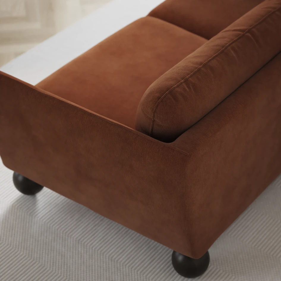 Madison Lux - Hörnsoffa med schäslong höger - Orange