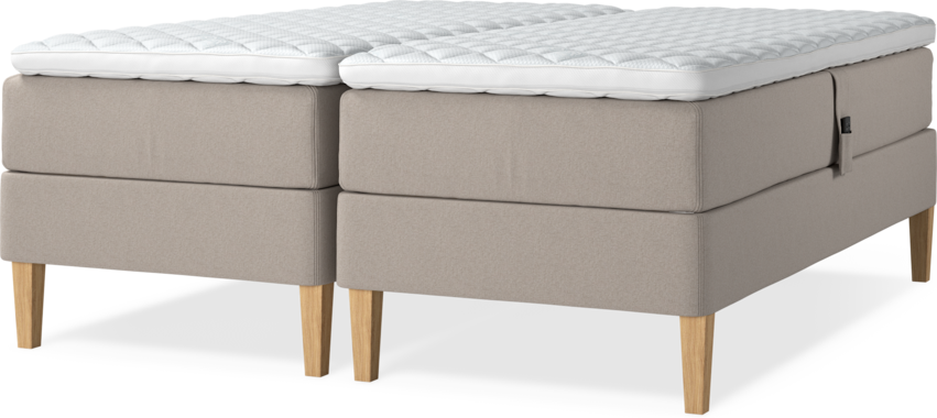 Delux Dream - Ställbar säng, dubbelsäng med bäddmadrass - Beige