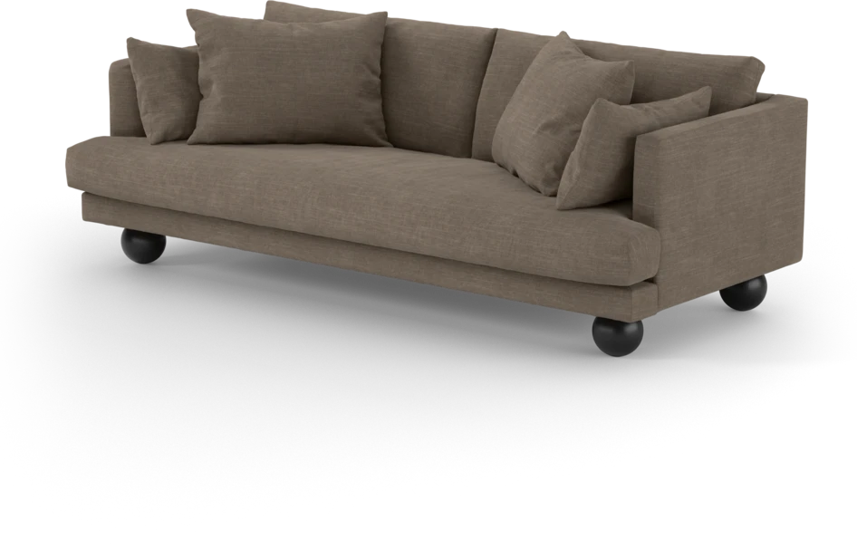 Harper - 3-sits soffa, hel dyna - Brun