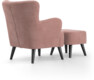 Timmy - Fåtölj med fotpall - Rosa