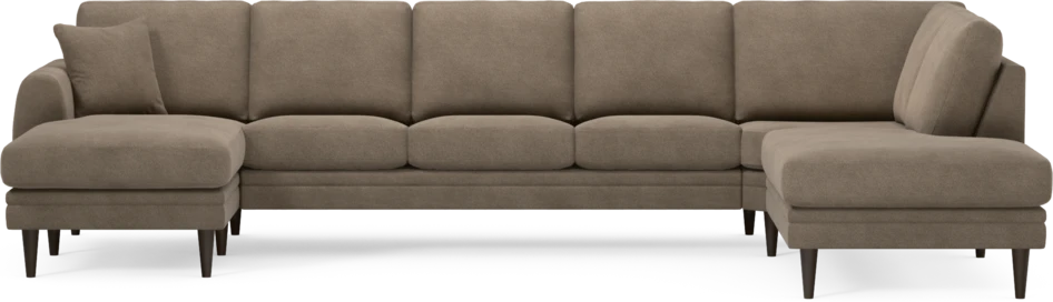 Eden - 3-sits soffa med schäslong vänster och divan höger - Brun