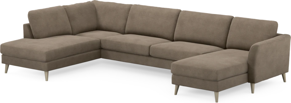 Bridge - 3-sits soffa med divan vänster och schäslong höger - Brun