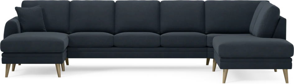 Eden - 3-sits soffa med schäslong vänster och divan höger - Blå