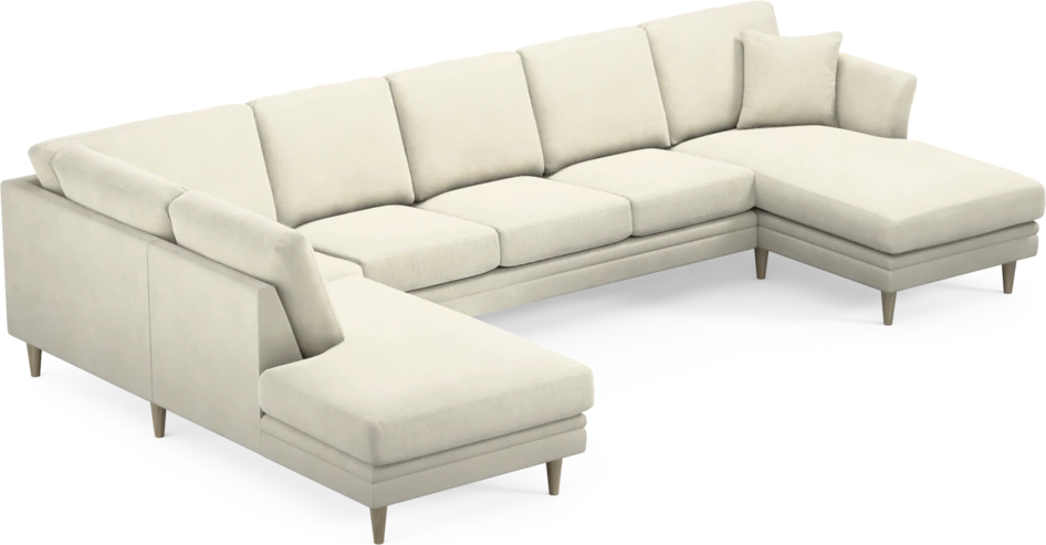 Eden - 3-sits soffa med divan vänster och schäslong höger - Vit