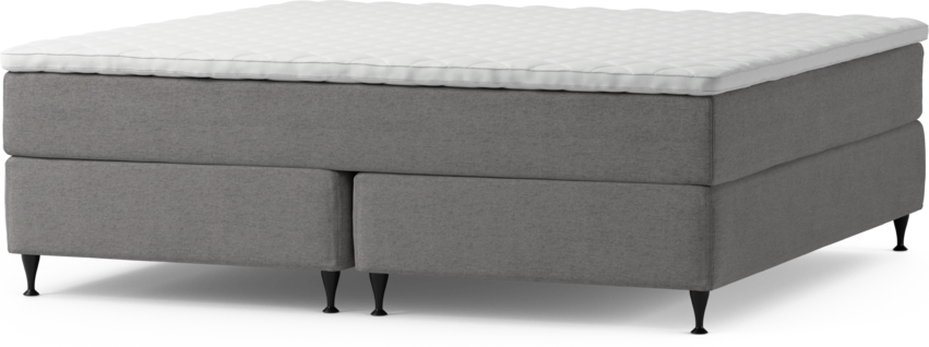 Delux Dream - Kontinentalsäng, dubbelsäng med bäddmadrass och sängben - Grå