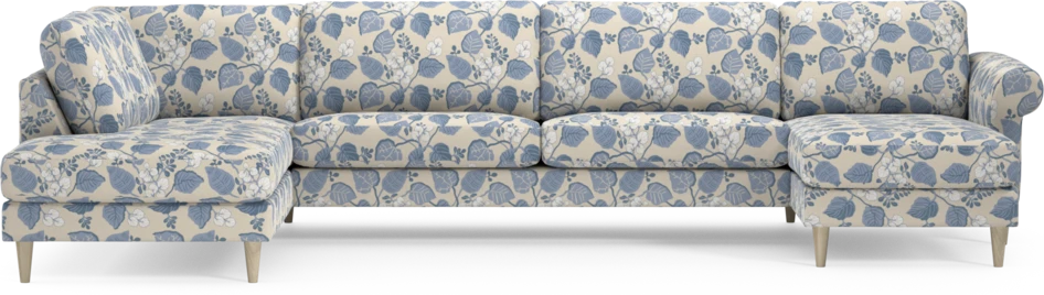 Bridge - 3-sits soffa med divan vänster och schäslong höger - Blå