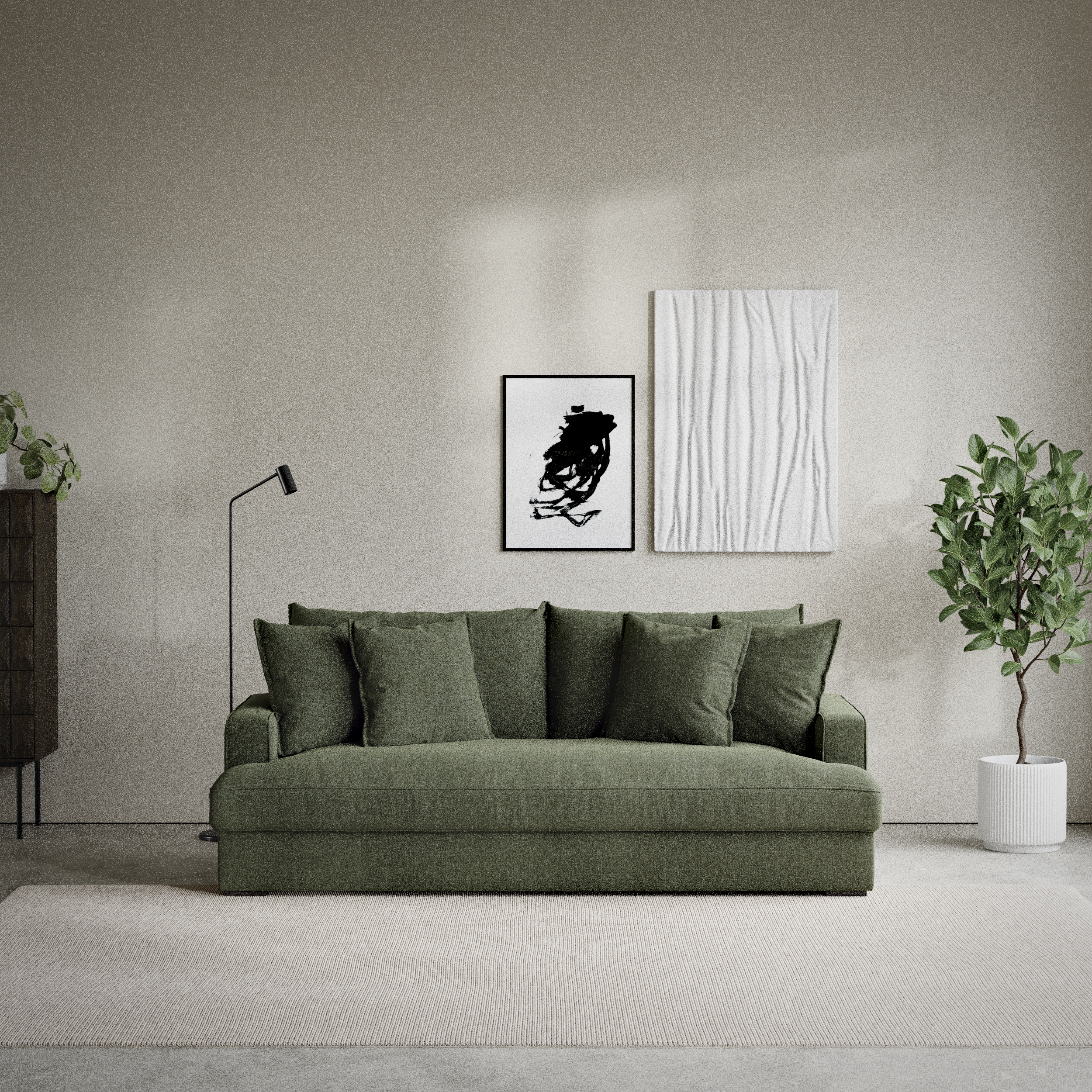 Mila - 3-sits soffa, hel dyna - inspiration