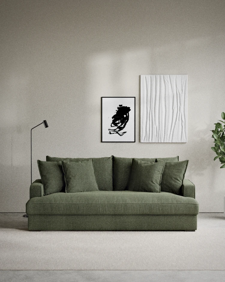 Mila - 3-sits soffa, hel dyna - inspiration
