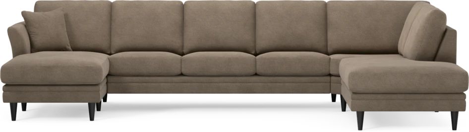 Eden - 3-sits soffa med schäslong vänster och divan höger - Brun