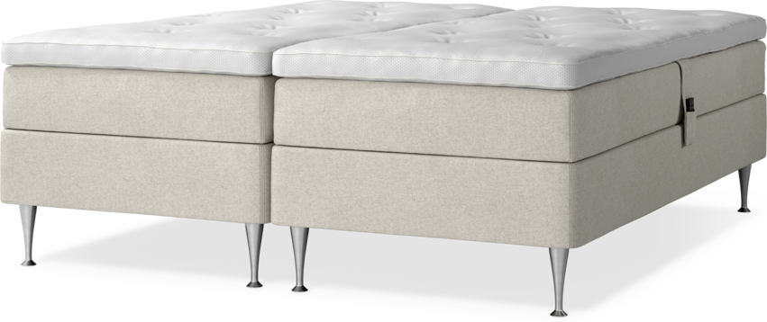 Delux Sense - Ställbar säng, dubbelsäng med bäddmadrass - Beige