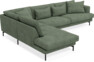 Harper - 3-sits soffa med divan vänster - Grön