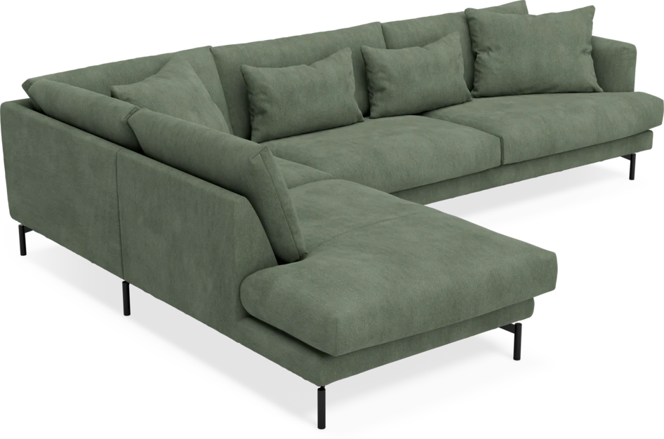 Harper - 3-sits soffa med divan vänster - Grön