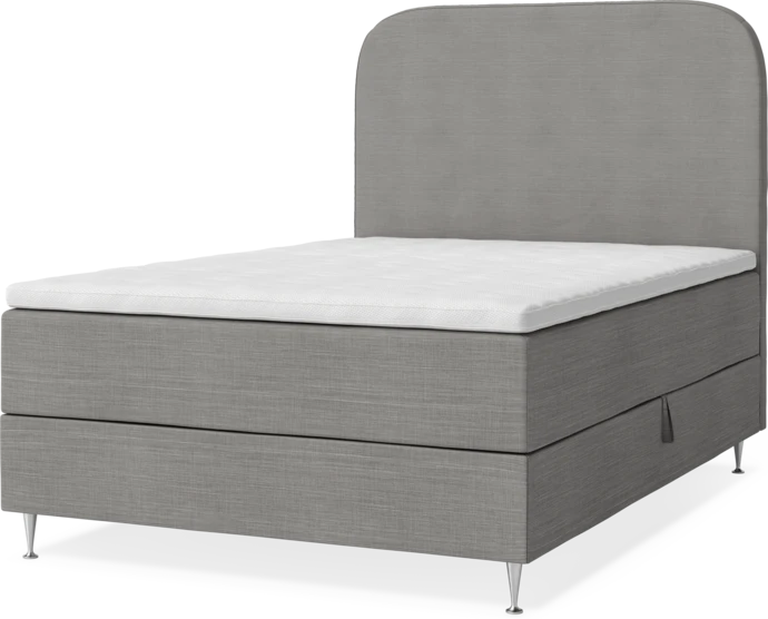 New York, Förvaringssäng, enkelsäng med bäddmadrass, sängben och sänggavel slät