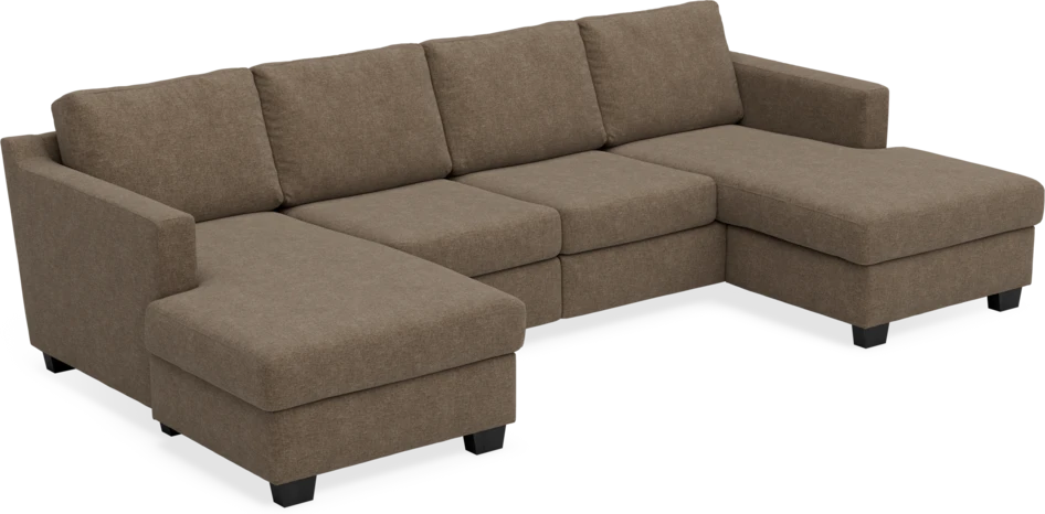 Friday - 2-sits soffa med två schäslonger - Brun