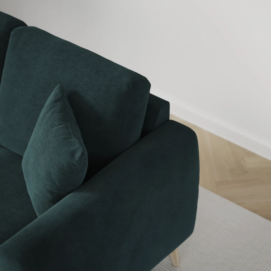 Eden - 3-sits soffa med schäslong vänster och divan höger - Blå