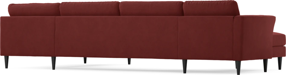 Bridge - 3-sits soffa med schäslong vänster och divan höger - Röd